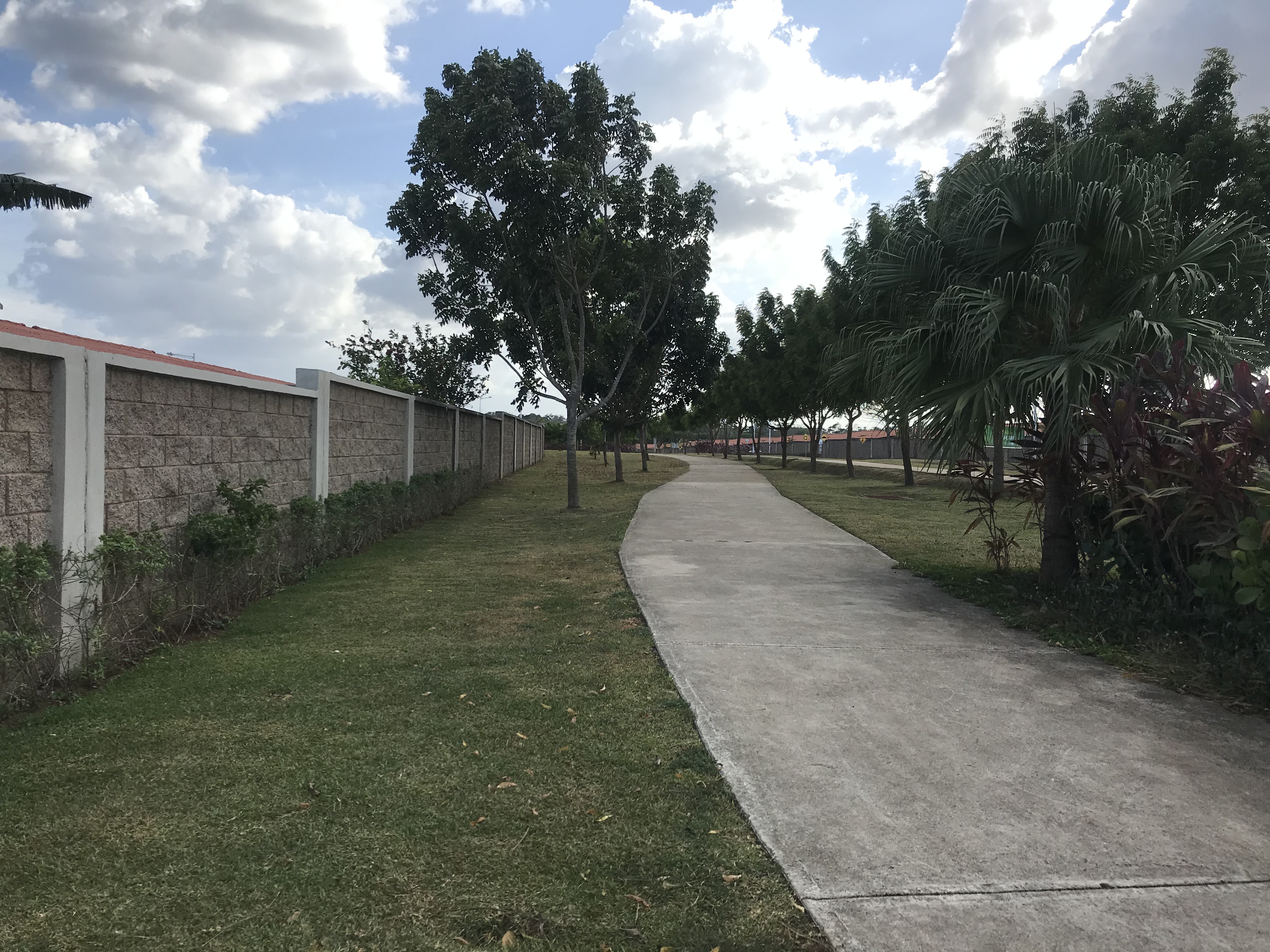Áreas verdes y senderos del residencial